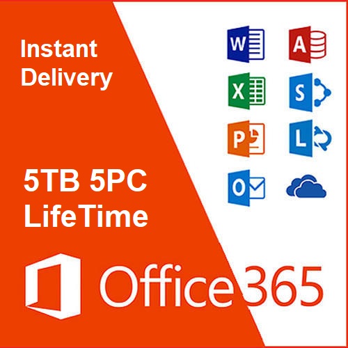 Office 365 Professional Plus -5 PCs 5TB One Drive (Windows/Mac) -  